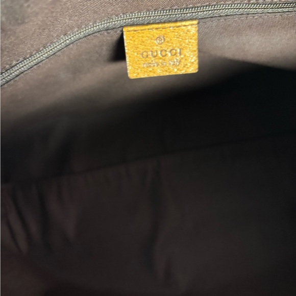 Gucci Boston Bag in Tan Signature Print w Leather Trim - Classic - EUC - Picture 11 of 14